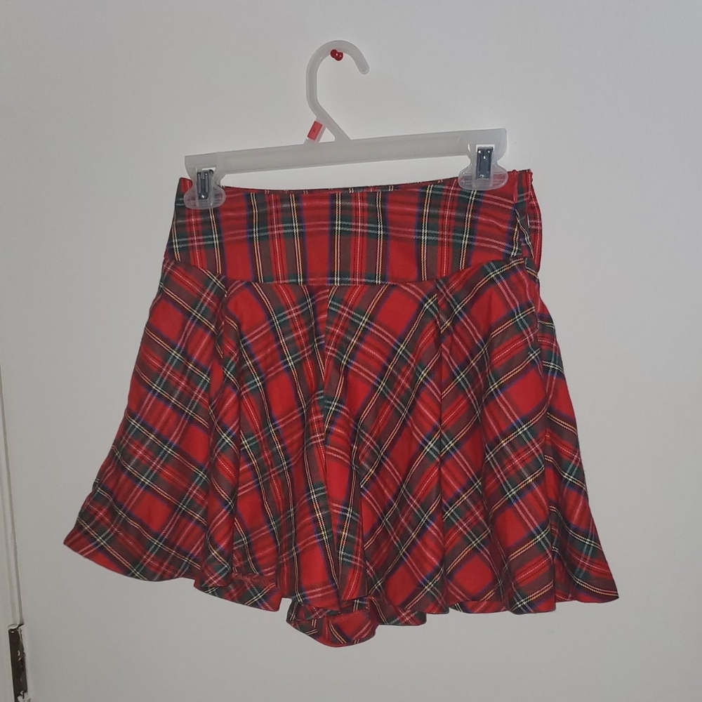 Akira Red Plaid Skort